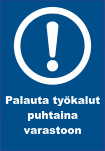 0506-007 Palauta työkalut puhtaina varastoon