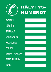 0507-061 Hälytys numerot