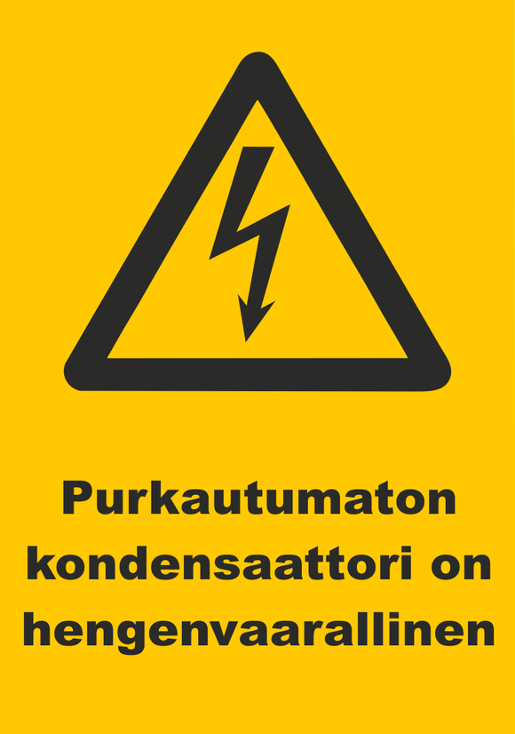 0509-013 Purkautumaton kondensaattori on hengenvaarallinen