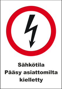 0509-026 Sähkötila pääsy asiattomilta kielletty