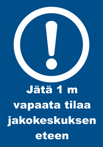 0509-034 Jätä 1 m vapaata tilaa jakokeskuksen eteen