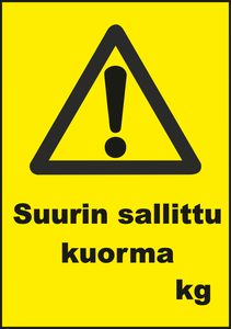 0510-006 Suurin sallittu kuorma